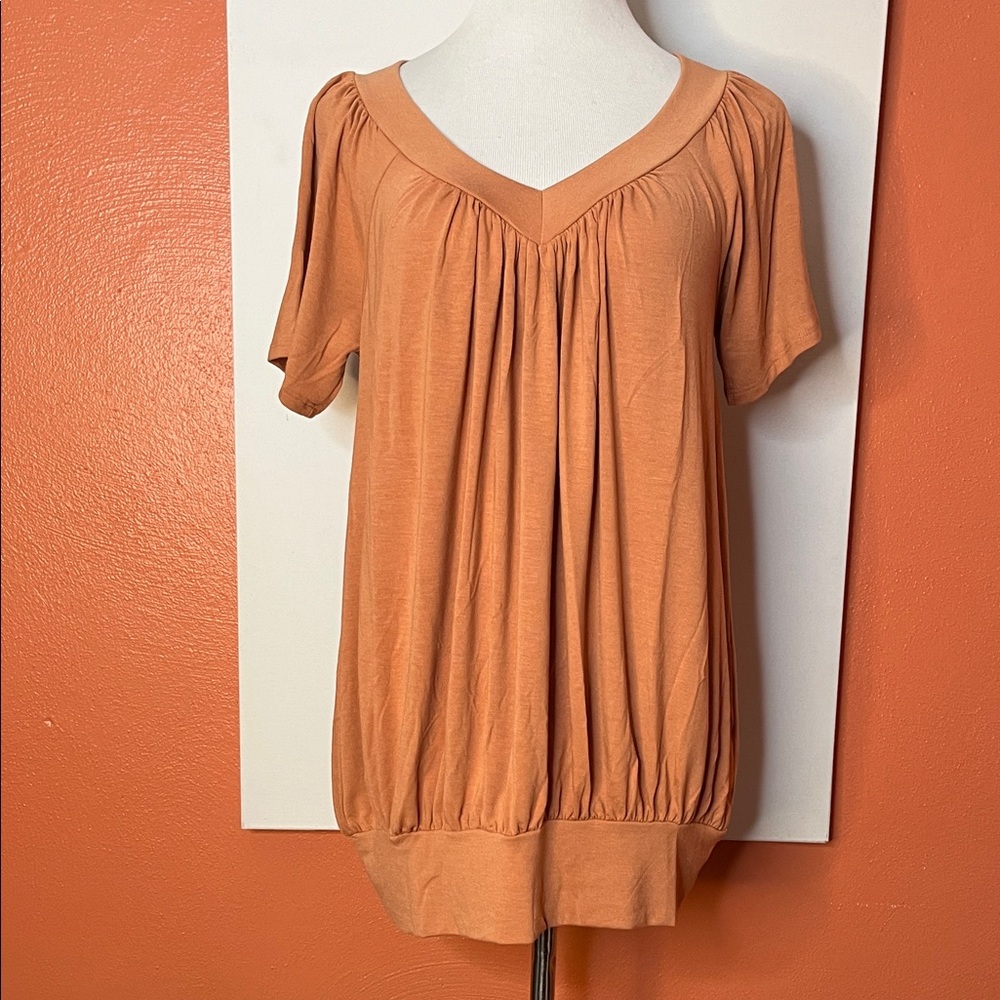 Zenana Outfitters Short Sleeve Orange Top
